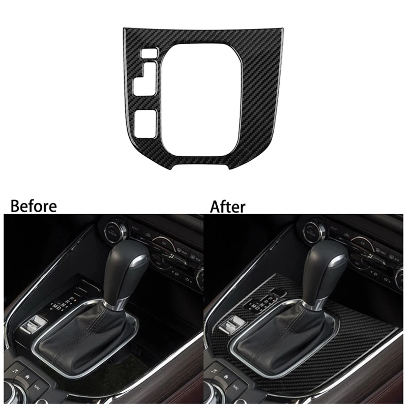 Auto Carbon Fiber Central Gear Panel Control Panel Decal Car Interior Modification for Mazda CX-9 CX9 2016-2020 Left