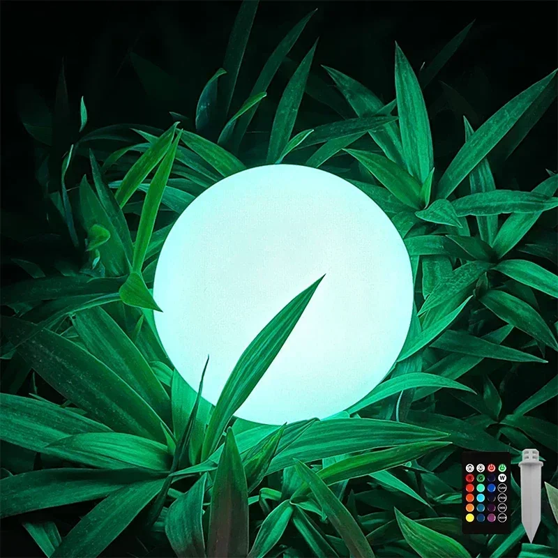 LED Solar Light Outdoor Lighting Garden Lawn Lamp Atmosphere Decorative Lights Remote Control Light Spherical Solar Lights