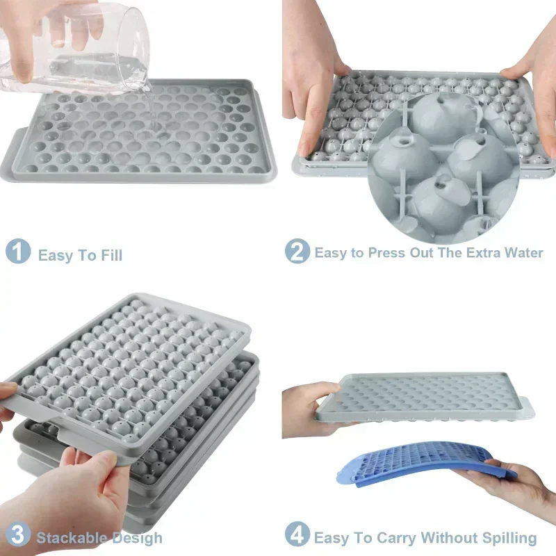 Mini Ice Cube Trays Upgraded Ice Ball Maker Mold Tiny Crushed Tray For Chilling Drinks Coffee Juice Tools BPA Free