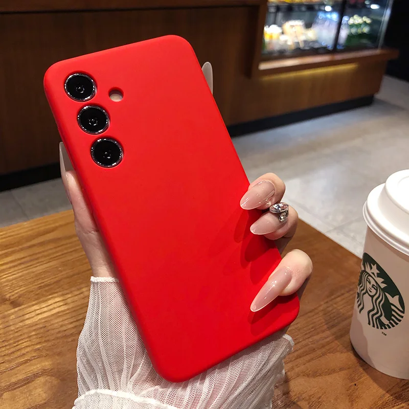Solid Color Liquid Silicone Shockproof Phone Case with Camera Protection