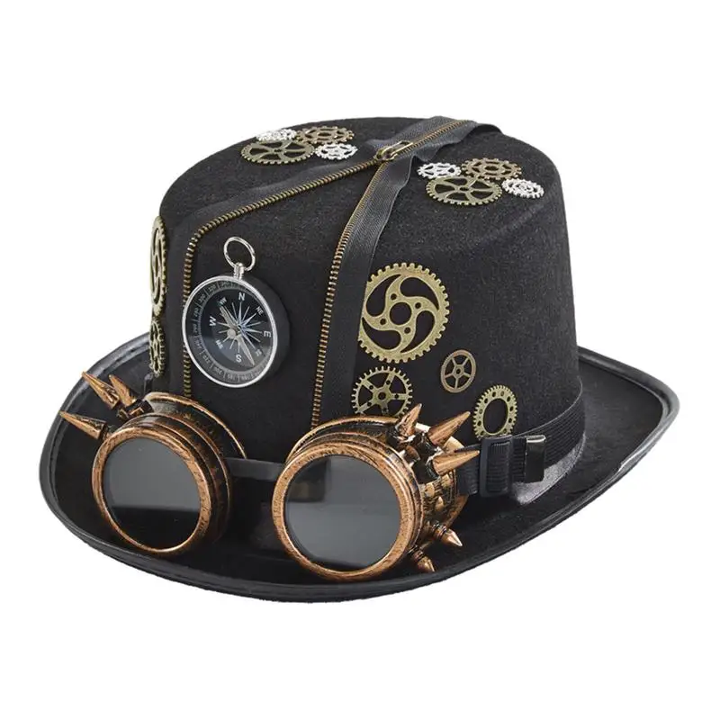 

Gothic Steampunk Hat Vintage Gothic Cosplay Top Halloween Hat Traveler Fancy Costume Steampunk Accessories Non Slip Hat Night