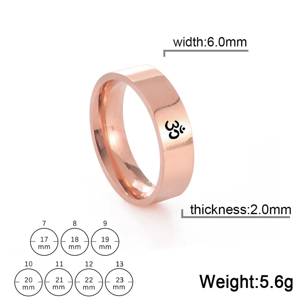 Buddhismus Hindu Yoga Om Symbol Ringe für Frauen Supernatural Talisman Edelstahl Amulett Schmuck religiöse Meditation Geschenke – Detail 11