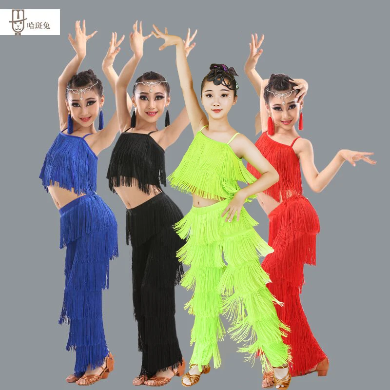 Dance Dress Latin Dance Training Costume Girl Children's Performance Costume Competition Regulations