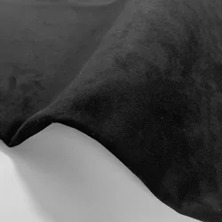 Luxurious Faux Suede Leather Fabric - Soft Stretchable 0.6mm Thick - 50x145cm (A6 Black)