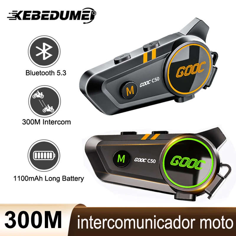 

Bluetooth-гарнитура для мотоциклетного шлема BT5.3, 300 м