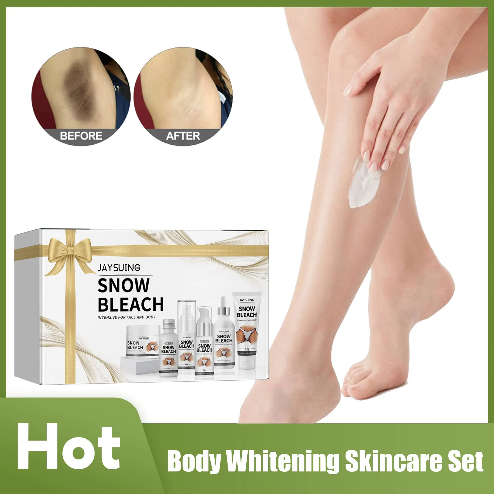 Body Bleaching Set Private Parts Lightening Snow Bleach Intimate Areas Whitening Pigmentation Melanin Brighten Skin Care Product gluta master kojic acid oil whitening relaxing essential oil for body and intimate areas to reduce dark spots and melanin