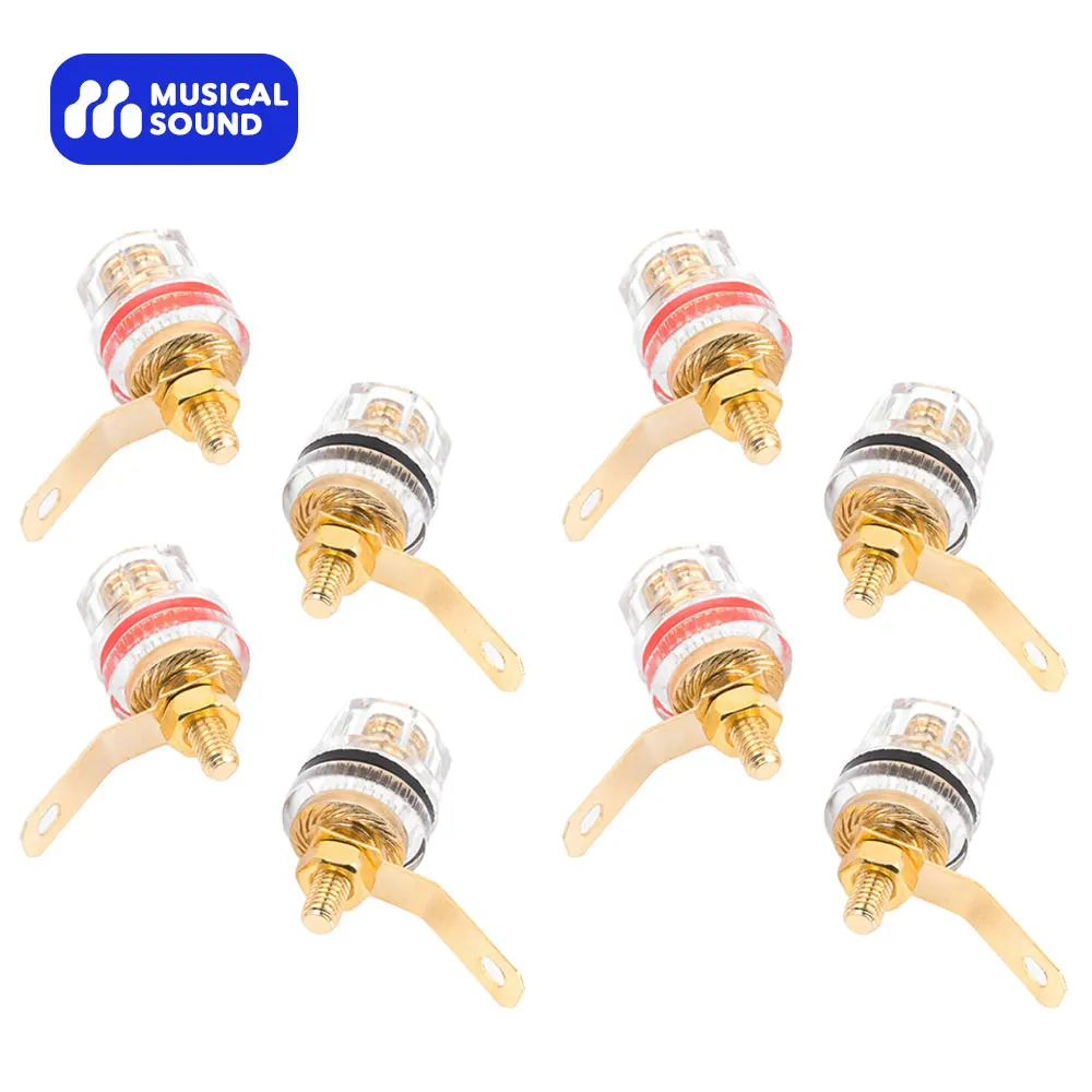Suono Musicale 8 Pz/Lotto Presa A Banana Amplificatore Terminale Binding Post Dado Spina A Banana Jack Connettore Per Montaggio A Pannello