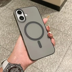 Sleek Hard Matte Magnetic Phone Case with Enhanced Protection - Galaxy A37 (Clear Black )