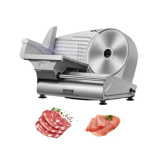 SucceBuy trancheuse à viande électrique Deli trancheuse alimentaire SUS 420 lame et protection de lame en acier inoxydable épaisseur réglable pour un usage domestique 1