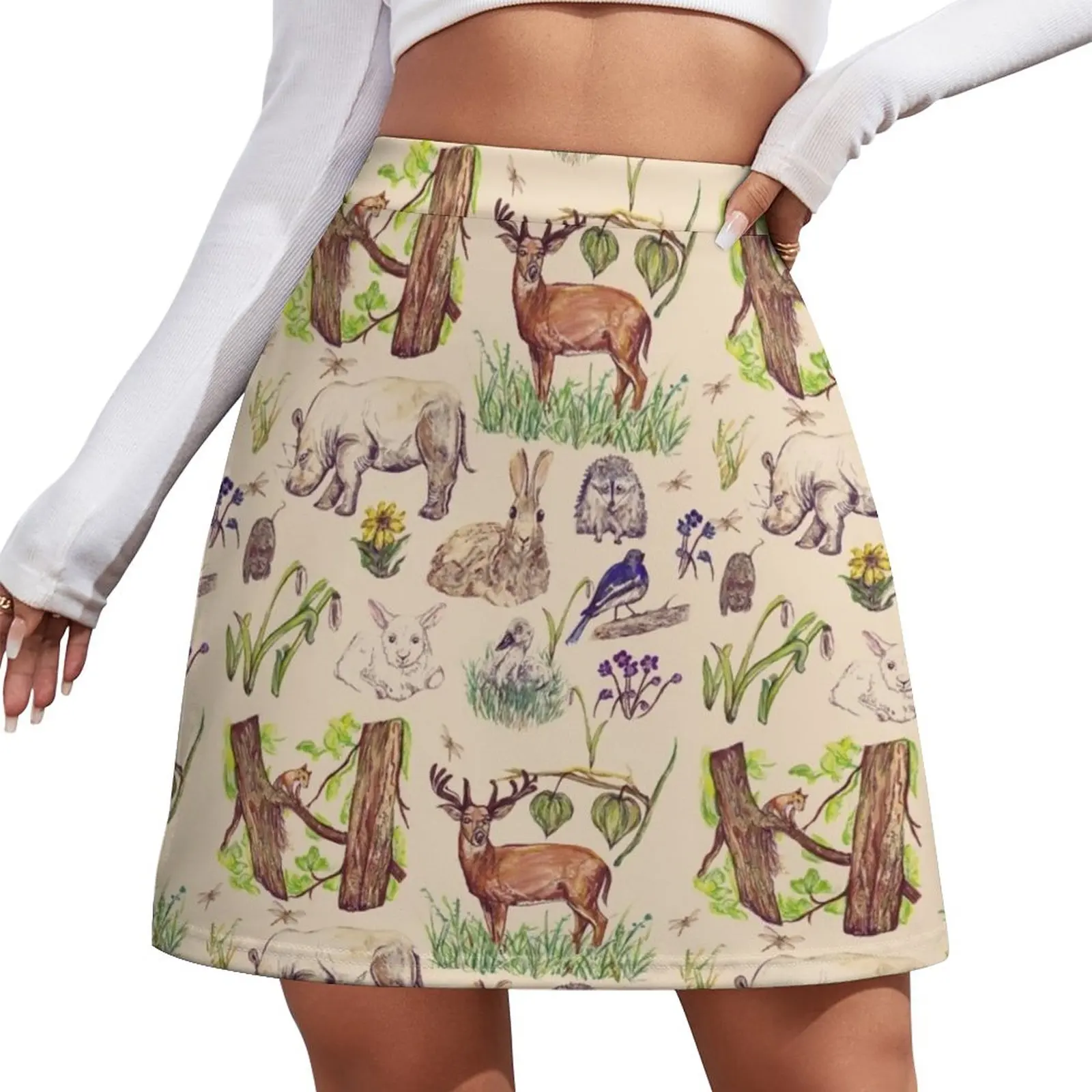 

Forest Animals Mini Skirt Sexy mini skirt modest skirts for women korean luxury clothing