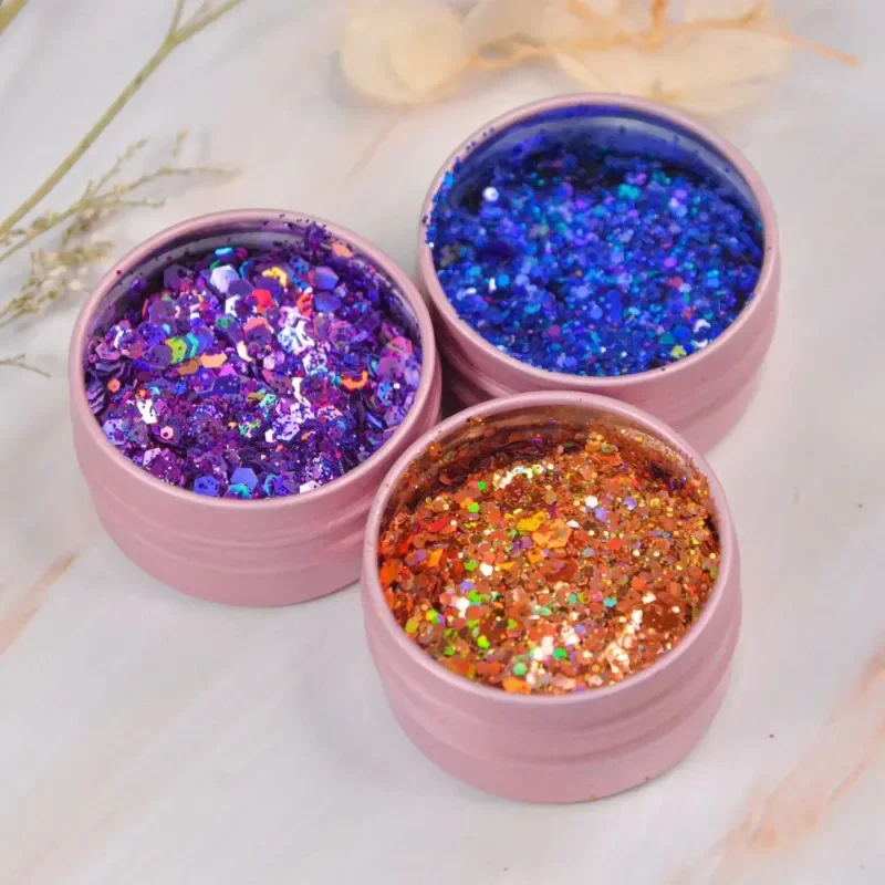 Iridescent Silver Nail Glitter Sequins