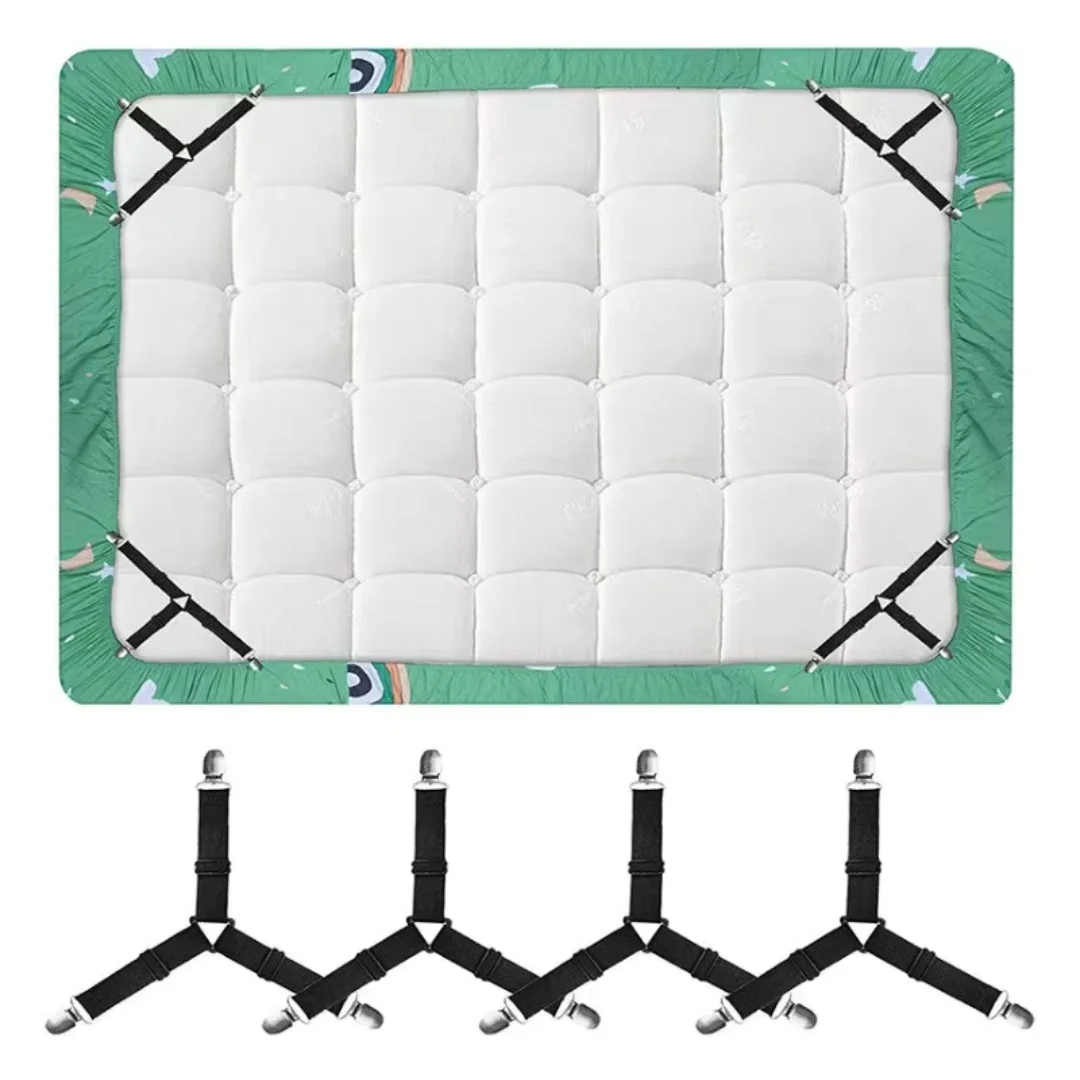 Universal Bed Sheet Holder Adjustable Elastic Fastener Straps Non-Slip Sofa Cover Clips Crisscross Gripper For Mattress Covers 4