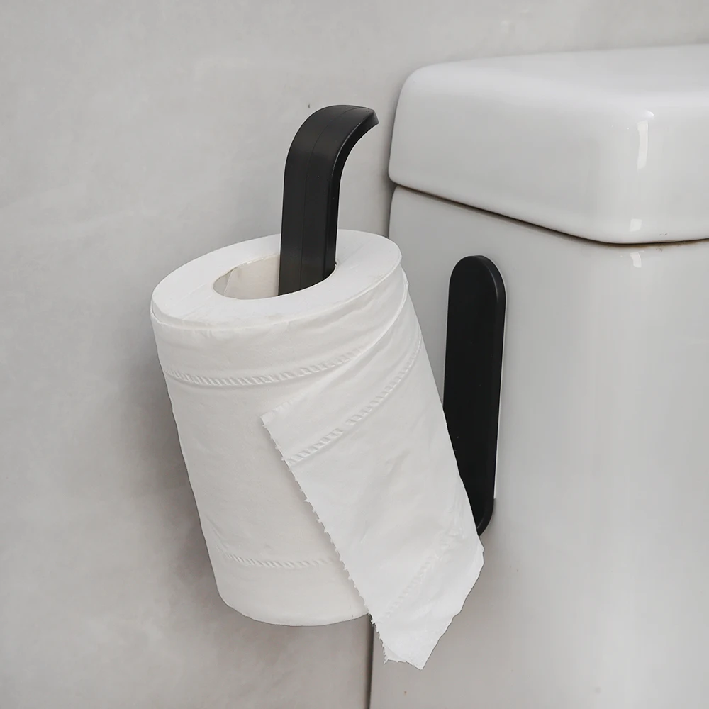 Wall Mounted Toilet Paper Holder No Punching Tissue Towel Roll Bathroom Towel Rack Bathroom Accessories Material Plastic 1Pc paper towel holder toilet paper rack toilet paper holder toilet roll holder tissue holder