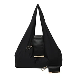 Elegant PU Leather Foldable Tote - Reusable & Expandable Mini Organizer (Black)