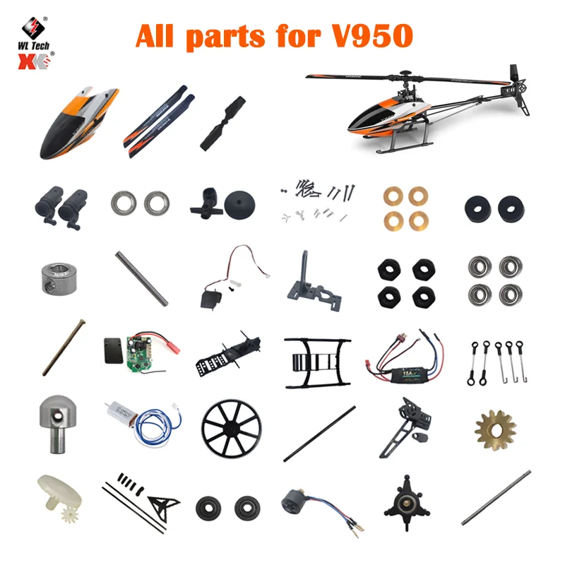 Wltoys v950 rcヘリコプター部品,メインギアシャフト,ローター,V950用ブレード,アップグレードパーツ AliExpress