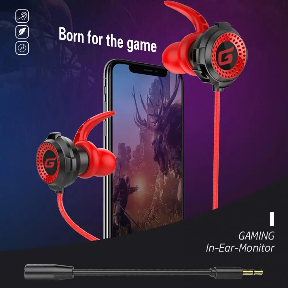 Magnetic 3.5mm Universal Wired In-Ear Gaming Earphones With Microphone Music Earphones For Phones PC_voghion.com