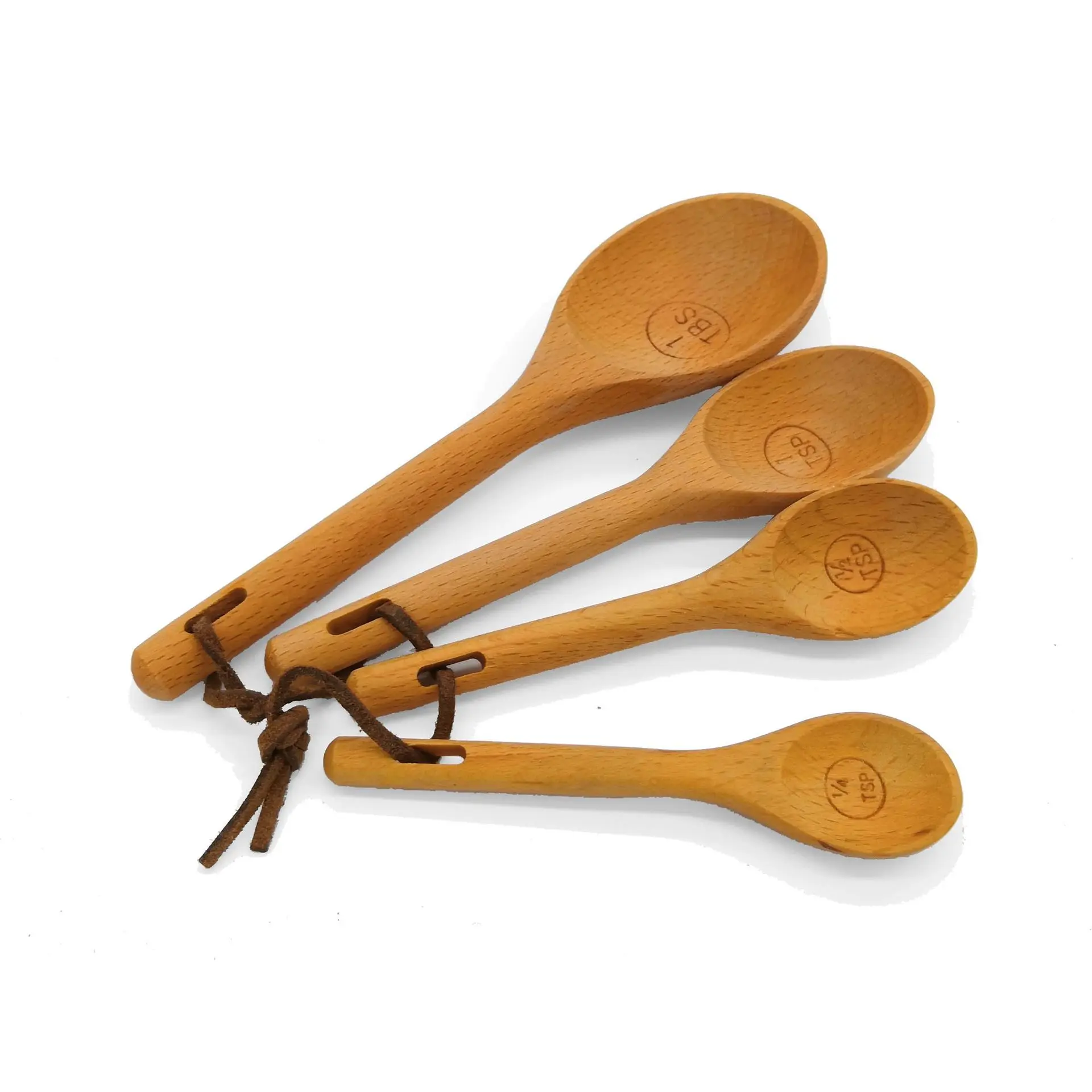 

4Pcs/Set Beech Wood Measuring Spoons Set Kitchen Cook Tea Measuring Spoon Wooden Baking Tool