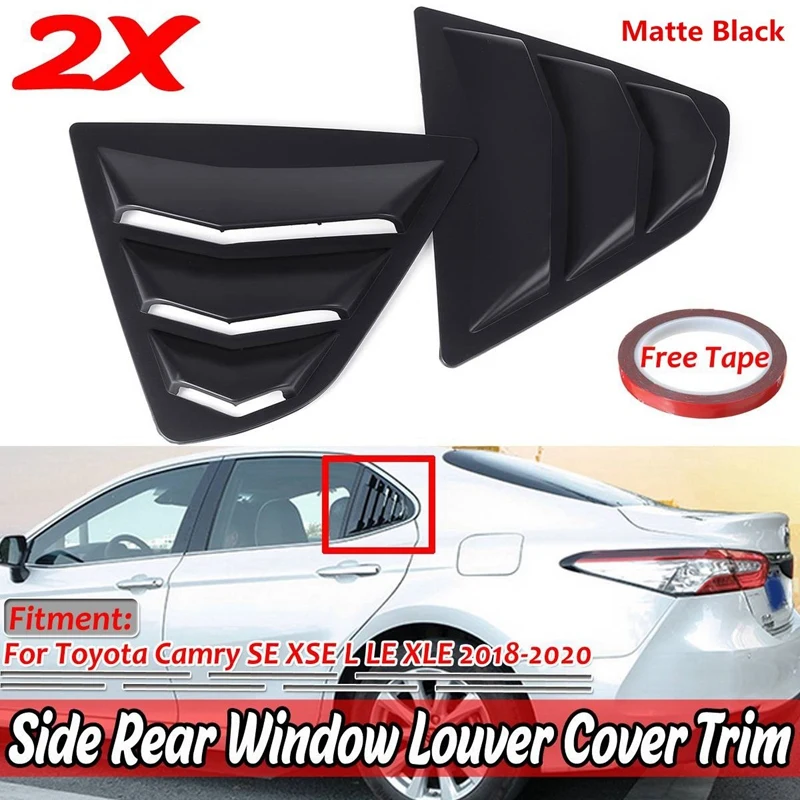 

1 пара для Toyota Camry V70 2018 2019 2020, овальные жалюзи для окон, чехол от солнца, матовый черный