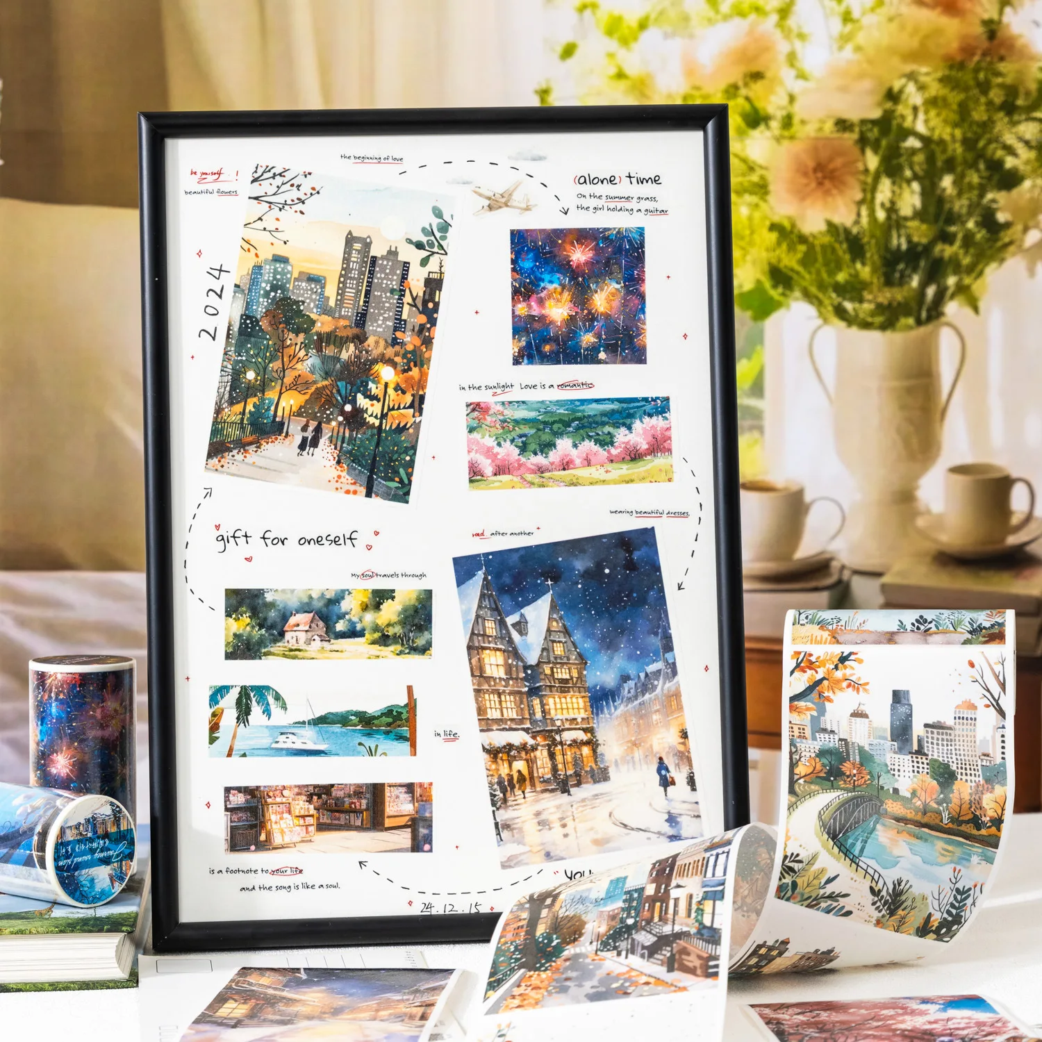 Mr. Paper, Travel Plan Series Washi Stickers Tape, Travel Landscape Decorate Washi Tape Student Hand Account Material Washi Tape 6