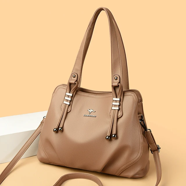 Genuine Soft Leather Handbags for Women Vintage Shoulder Tote Bag Luxury Designer Ladies Large Capacity Purse Bags Sac A Main 4