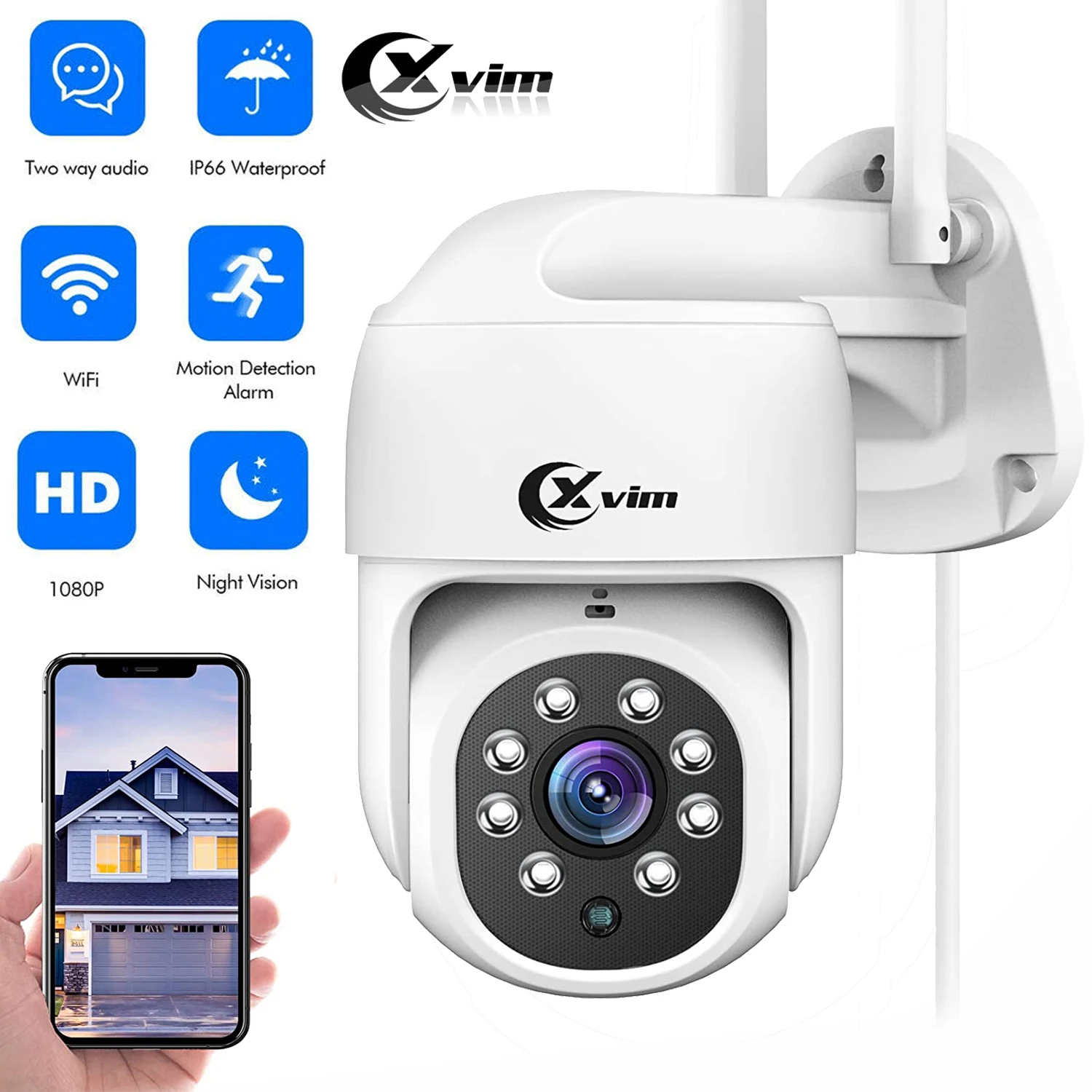 Outdoor Waterproof WiFi Camera 2K Home Security IP Camera IR Night Vision Audio Surveillance Camera Human Motion Alarm 1