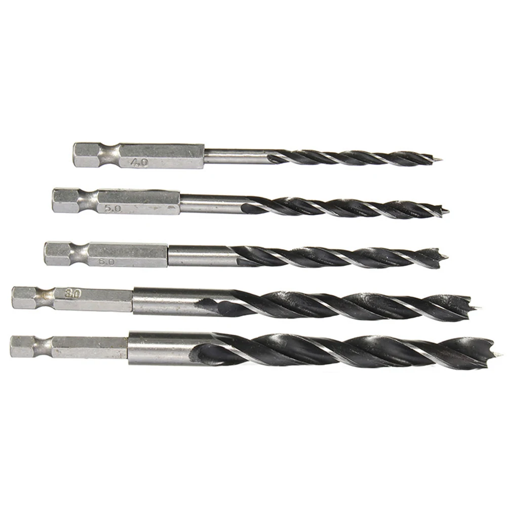 

For Woodworking Drilling Drill Bits Three-pointed /10mm /5mm /6mm /8mm 5 Piece Set Three Point Woodworking Drill