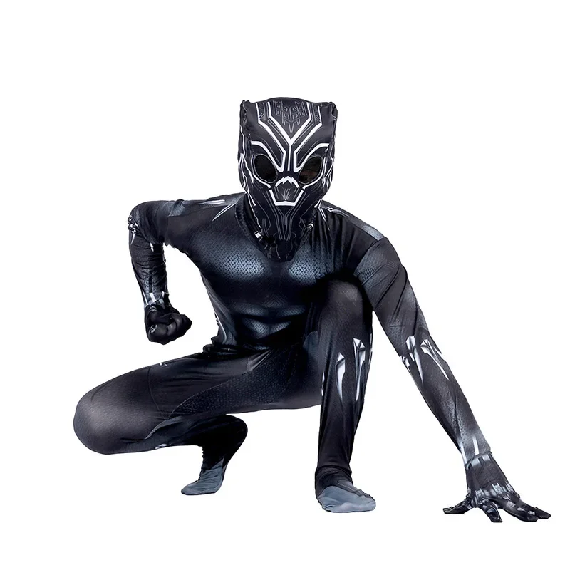 Halloween Clothes Set Anime Black Kids Panther Spiderman Venom Cosplay Costume Boy Girl Jumpsuit Children Party Bodysuit Toddler