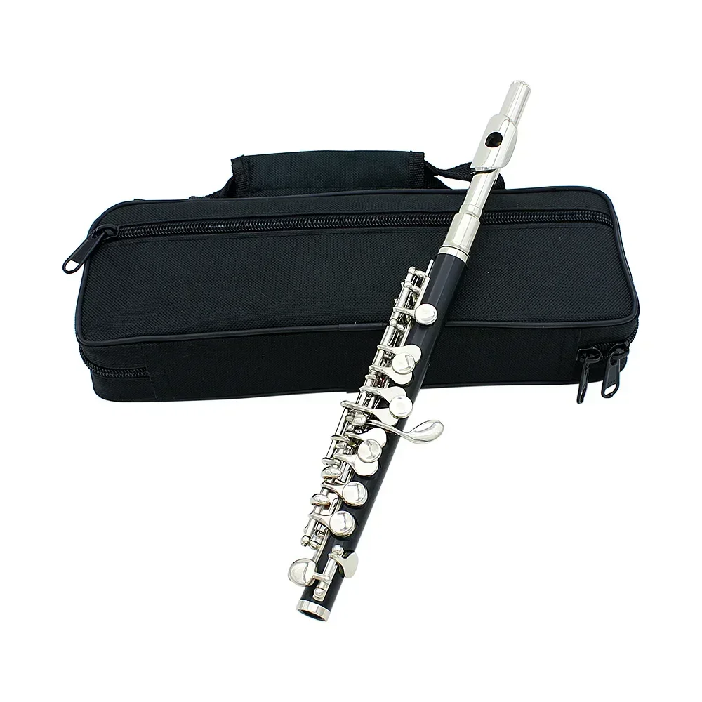 Black Silver Piccolo Professional C Key Piccolo with Padded Case Cleaning Cloth Stick Screwdriver Accessories piccolo accessories c key flute