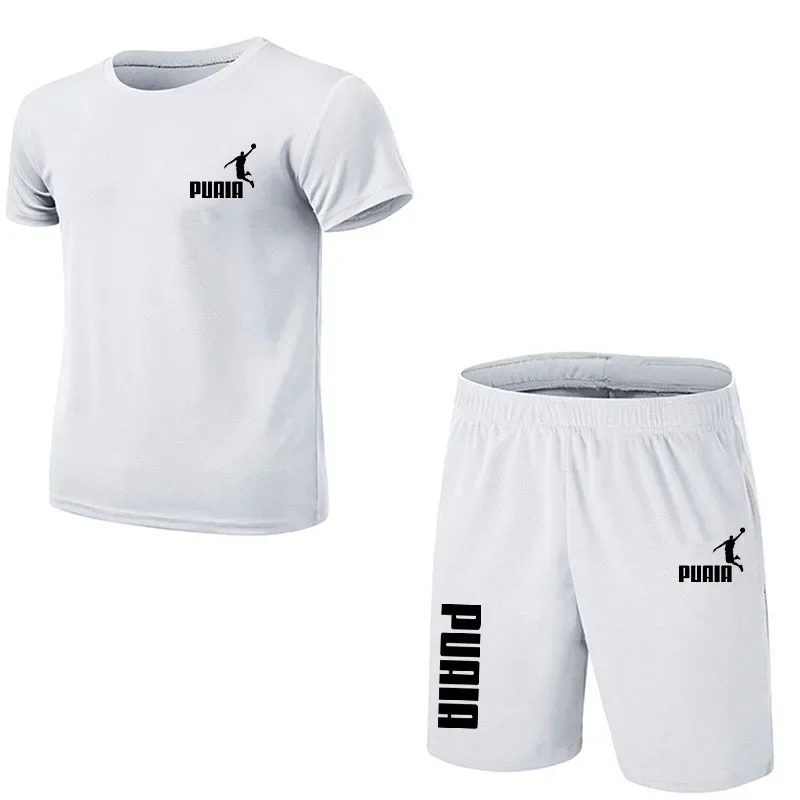 New Men's Clothing Summer Sports Suit Comfortable Breathable Mesh Running Sets Jogging Fitness Tracksuit Men Training Jersey