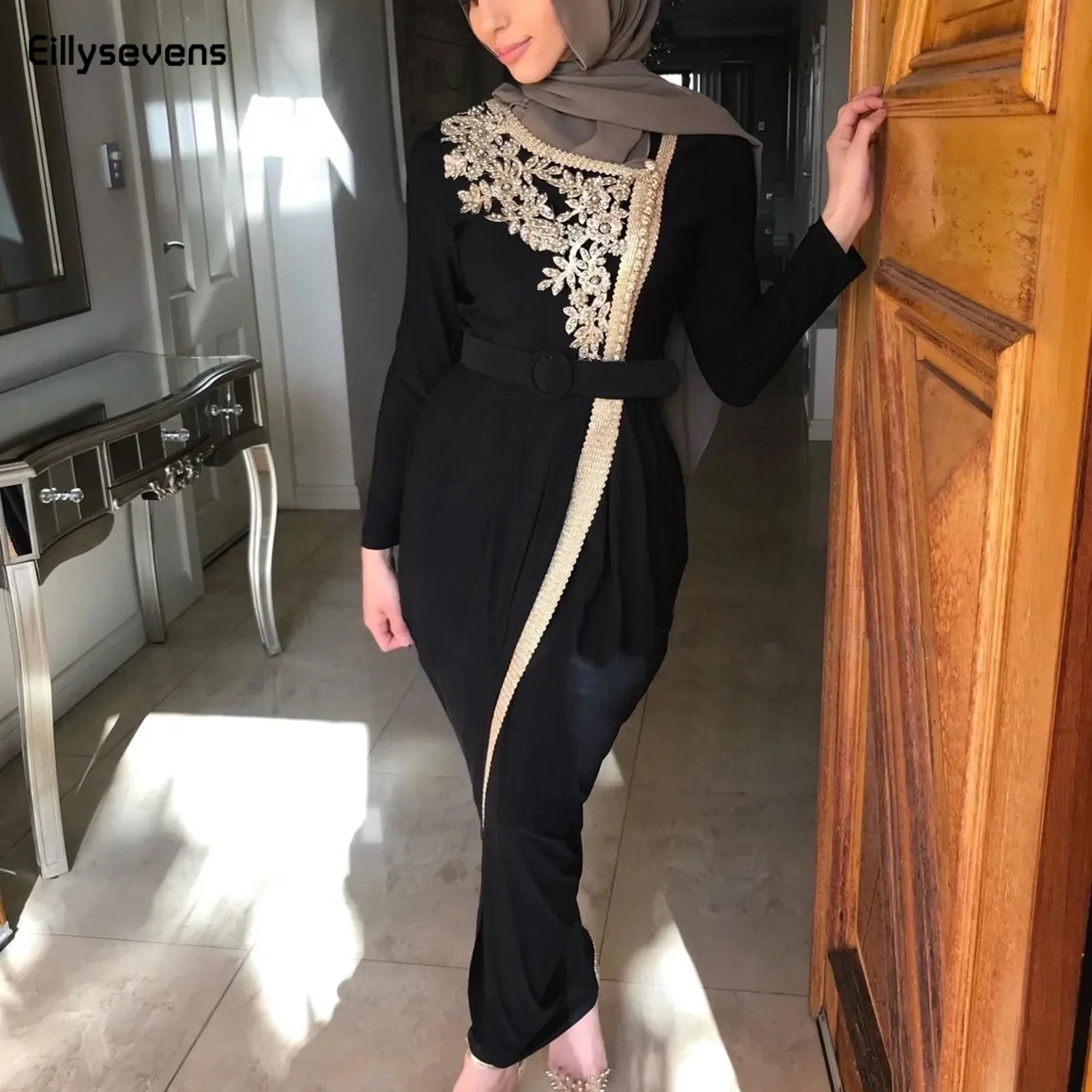 

Fashion Embroidery Kimono Oversized Satin Muslim Robe Women Abaya Syari Female Full Length Muslim Abaya Worship Service Abayas