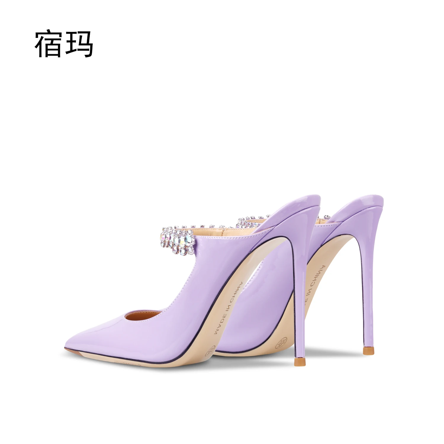 Genuine Leather Casual Slippers 2023 Women High Heels Shoes Brand Fashion Crystal Pumps Pointed Toe Sexy Party Ladies Shoes 6cm