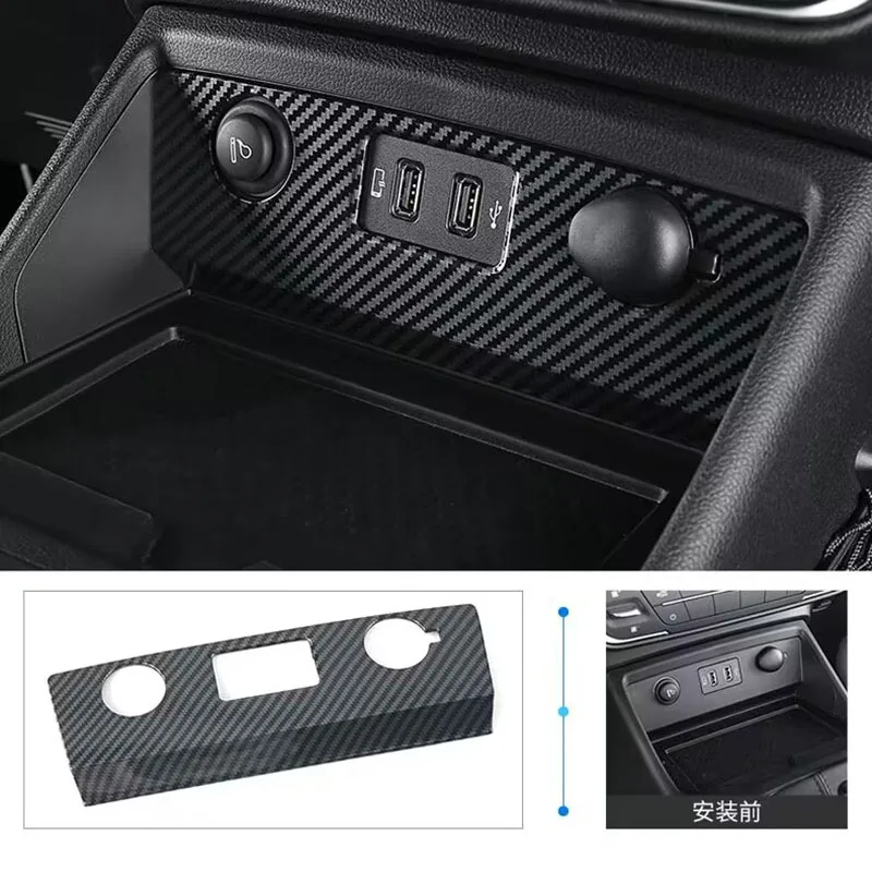 Для Great Wall Cannon GWM Poer KingKong 2023 2024, передняя USB-прикуриватель, блестящая панель, защитная наклейка Для Great Wall Cannon GWM Poer KingKong 2023 2024, передняя USB-прикуриватель, блестящая панель, защитная наклейка