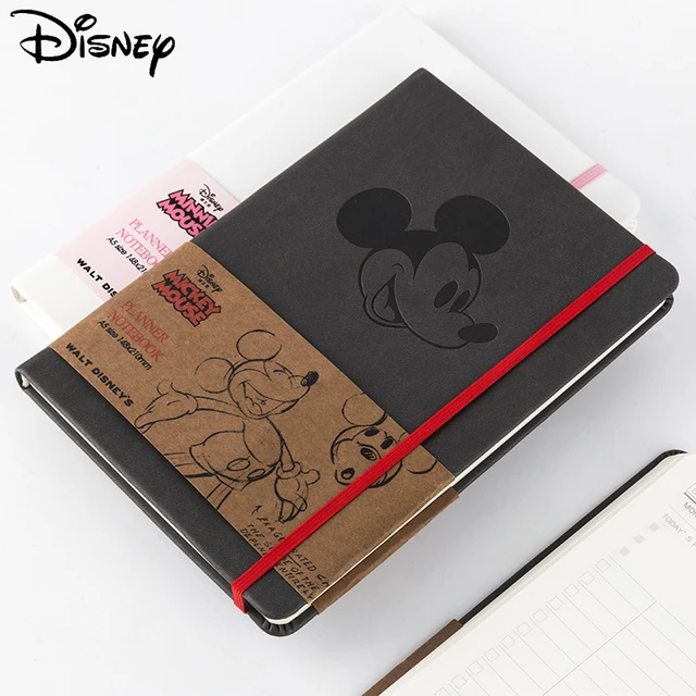 Disney-Cuaderno de cuero de Mickey para oficina, libreta gruesa con  cuadrícula en blanco, Bloc de notas para aprender a escribir, A5,  papelería, regalos, novedad - AliExpress