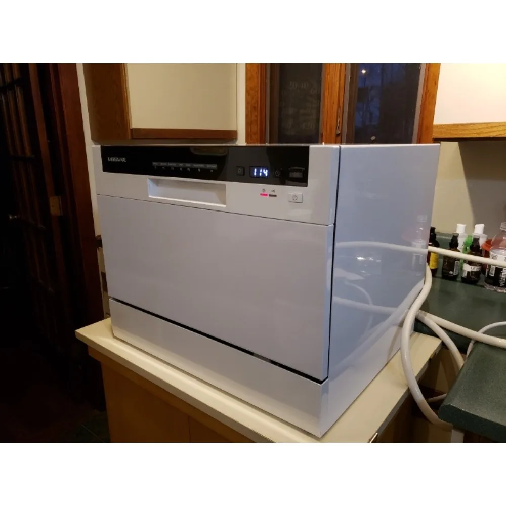  Farberware Portable Countertop Dishwasher - 7-Program System  for Home, RV, and Apartment - Wash Dishes, Glass, and Baby Products -  Hookup Required : Appliances