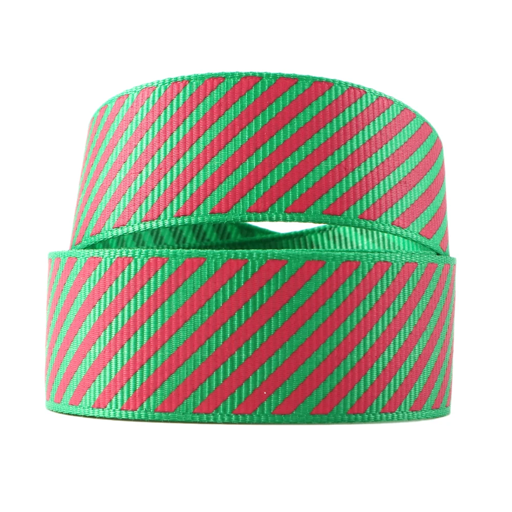 

22MM Screen Printing Ink Grosgrain Ribbon Stripe Ribbon DIY for Crafts, Hair Bows, Gift Wrapping, Wedding Party Decor,50Yc8822