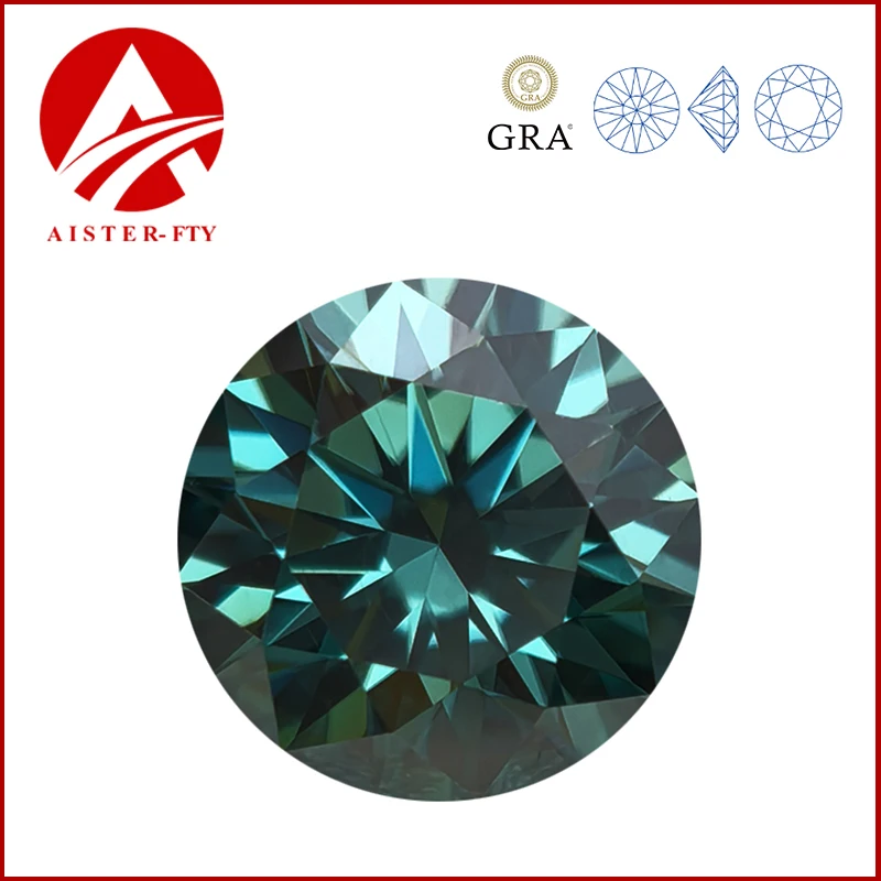 Never Fade Emerald Green Moissanite Loose Diamond 0.5-5.0ct VVS1 Positive Pass Tester with GRA Certificate
