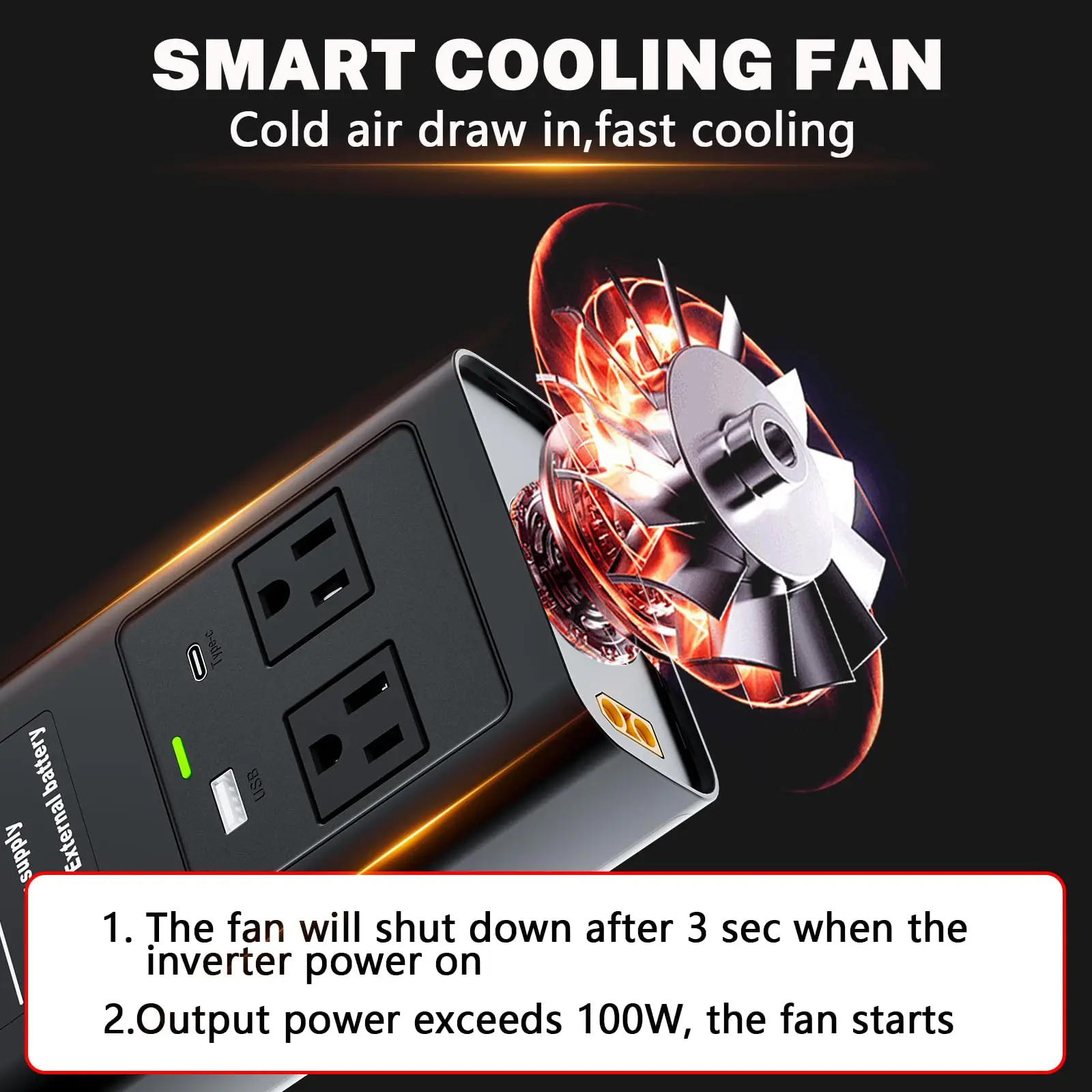 2 in 1 500W Power Inverter Battery Charger Compatible with Dewalt 20V Battery Ge