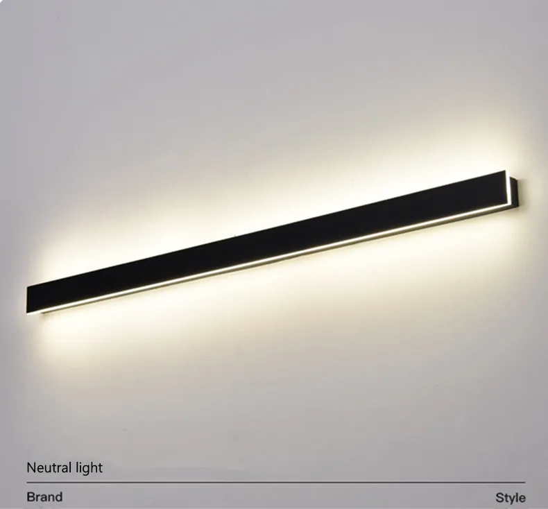 wall sconce lighting LED long wall lamp modern minimalist living room TV background wall strip lamp bedroom bedside lamp aisle line lamp wall mounted lights