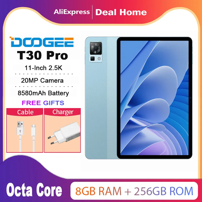 DOOGEE T30 Pro,8 Гб+256 Гб Tablets,20MP Main Camera,8580 мАч, Android 13  Pad,Hi-Res Quad Speakers,11-Inch 2.5K Display - AliExpress