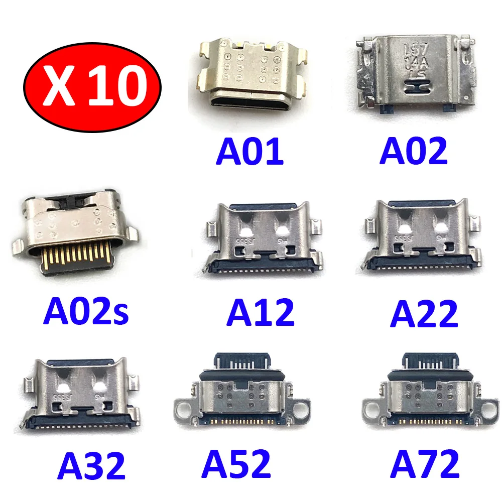 

10Pcs Charger Micro USB Charging Port Dock Connector Socket For Samsung Galaxy A02 A02s A12 A22 A32 A52 A72 4G 5G