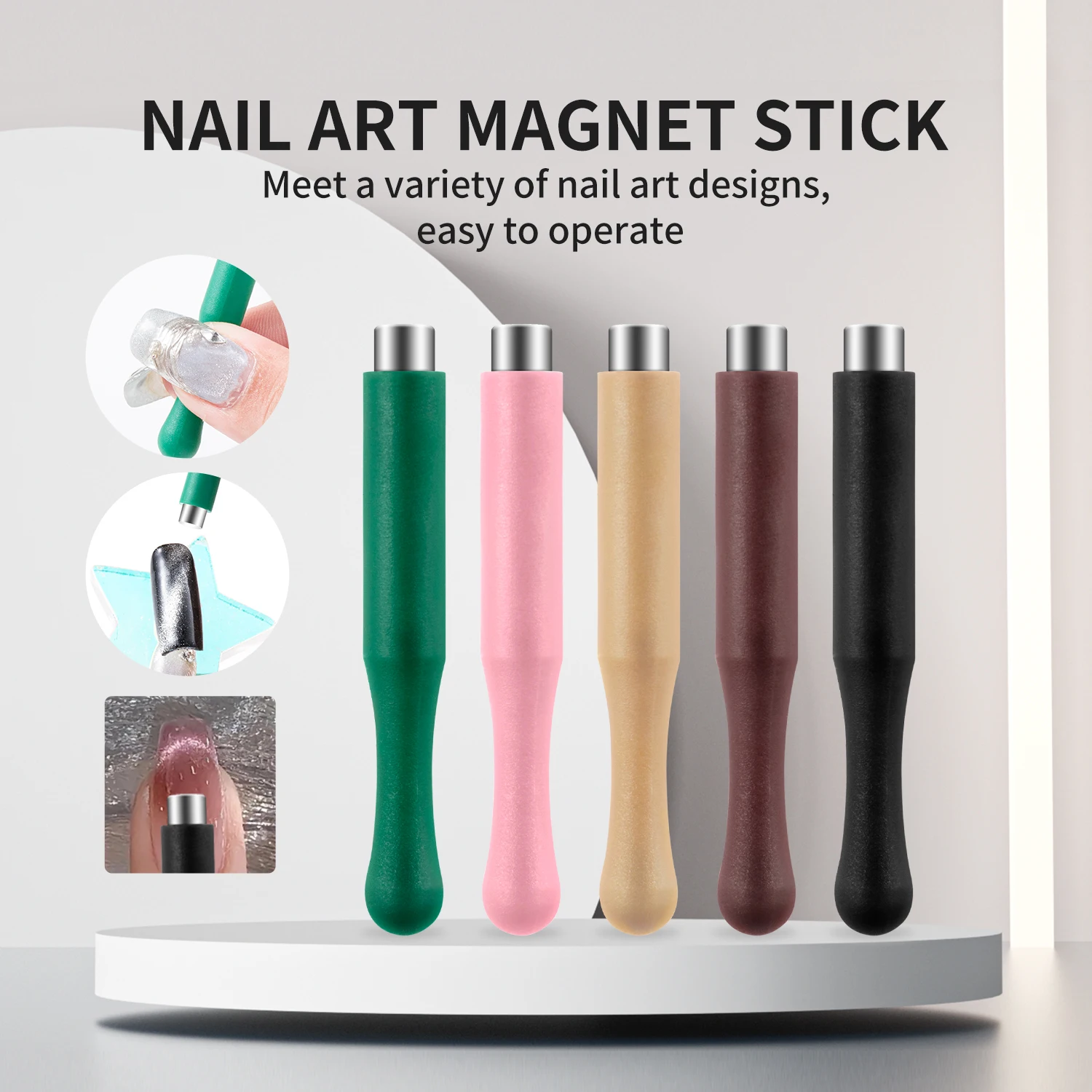 Cat Eye Nail Magnetic Stick Multi-Function Magnet Nail Magnet Tool Set for Cat Eye Gel Polish Art