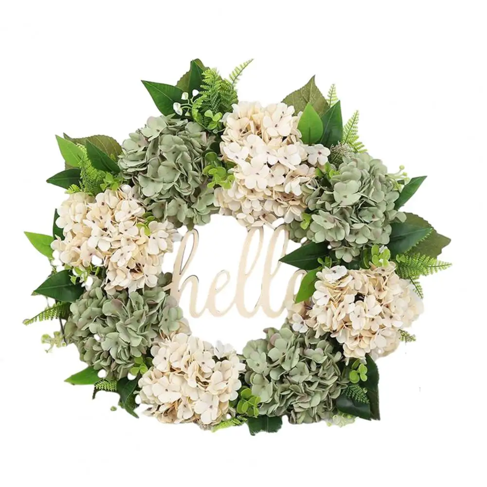 

40cm Artificial Hydrangea Wreath Rattan Welcoming Faux Garland Door Hanging Decor For Wedding Decoration Christmas Ornament