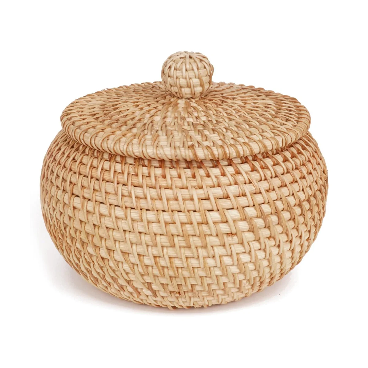 

Круглая корзина из ротанга с крышкой, корзина для хранения из ротанга с крышкой, корзина для хлеба и еды, Настольная полка для фруктов