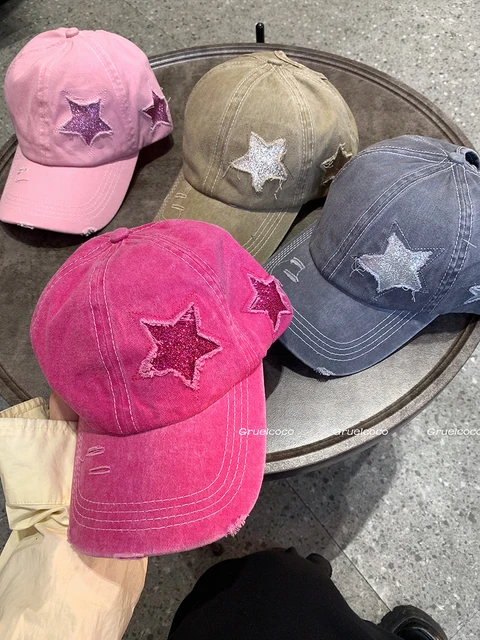 Y2K Washed Distressed Cotton Denim Ponytail Hat Adjustable Baseball Cap for  Girls Women Men Youth Teenagers Free Shipping - AliExpress