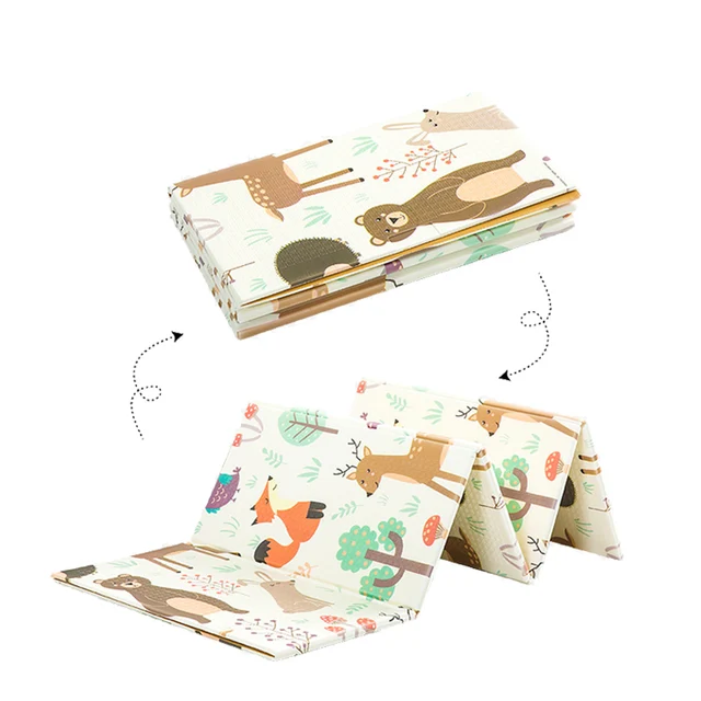 Miamumi Foldable Baby Floor Play Mat Children's Carpet Kids Sport Rug Activity Foam Puzzle Dinosaur Bear Fox Crawling Pad Safety 4