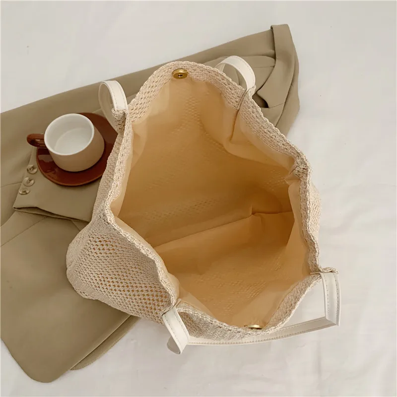 Ladies Fashion Summer Straw Crossbody Bag Women Beach Holiday Shopping Woven Shoulder Handbag Messenger Purses For Women Bags