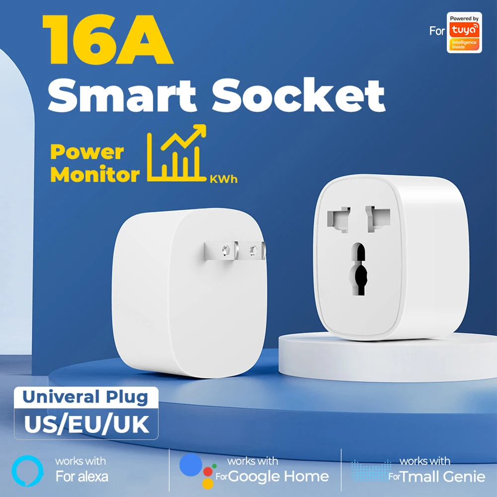 

Смарт-розетка Tuya с поддержкой Wi-Fi, 16 А
