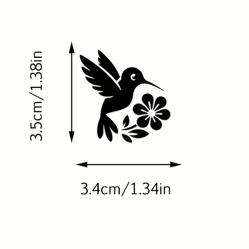 2개/장 벌새 꽃 거울 스티커 자동차 장식 스티커