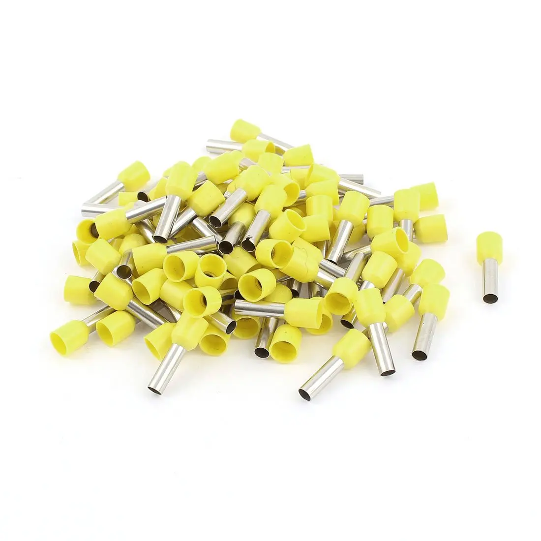 

Crimp Cord End Terminal Bootlace Ferrule Connector with 100 Piece, 6 mm, Yellow