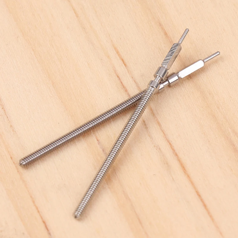 Silver Steel Crown & Stem Set - Watch Accessory Parts (2 Pieces, 2.8cm)